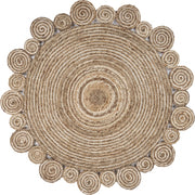 8’ Round Natural Coiled Area Rug
