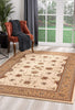 4’ x 6’ Cream and Tan Ornate Border Area Rug