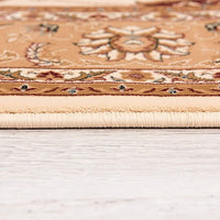 4’ x 6’ Cream and Tan Ornate Border Area Rug