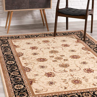 2’ x 4’ Cream and Black Decorative Area Rug