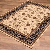 2’ x 4’ Cream and Black Decorative Area Rug