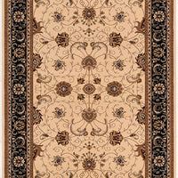 2’ x 4’ Cream and Black Decorative Area Rug