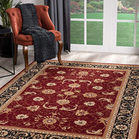 2’ x 4’ Red and Black Ornamental Area Rug