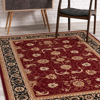2’ x 4’ Red and Black Ornamental Area Rug
