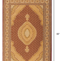 4’ x 6’ Red and Beige Medallion Area Rug