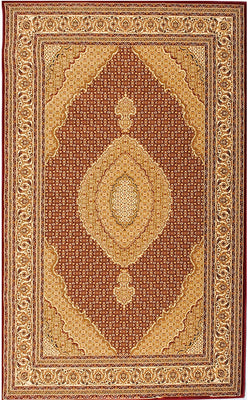 4’ x 6’ Red and Beige Medallion Area Rug