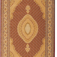 4’ x 6’ Red and Beige Medallion Area Rug