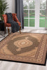 4’ x 6’ Black and Beige Medallion Area Rug