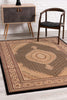 4’ x 6’ Black and Beige Medallion Area Rug