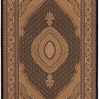 5’ x 8’ Black and Beige Medallion Area Rug