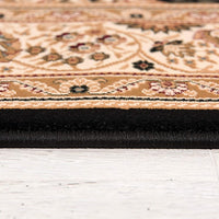 5’ x 8’ Black and Beige Embellished Area Rug