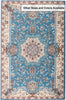 5’ x 8’ Blue and Cream Embellished Area Rug