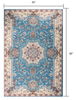 5’ x 8’ Blue and Cream Embellished Area Rug