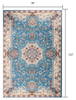 7’ x 9’ Blue and Cream Embellished Area Rug