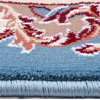 7’ x 9’ Blue and Cream Embellished Area Rug