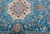 7’ x 9’ Blue and Cream Embellished Area Rug