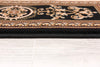 4’ x 6’ Black and Beige Traditional Geometric Area Rug