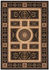 7’ x 9’ Black and Beige Traditional Geometric Area Rug