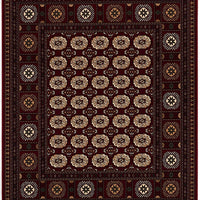 2’ x 4’ Red Eclectic Geometric Pattern Area Rug