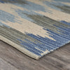 3’ x 5’ Blue and Cream Ikat Pattern Area Rug