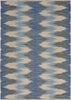 5’ x 7’ Blue and Cream Ikat Pattern Area Rug