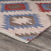 3’ x 4’ Red and Blue Geometric Diamonds Area Rug