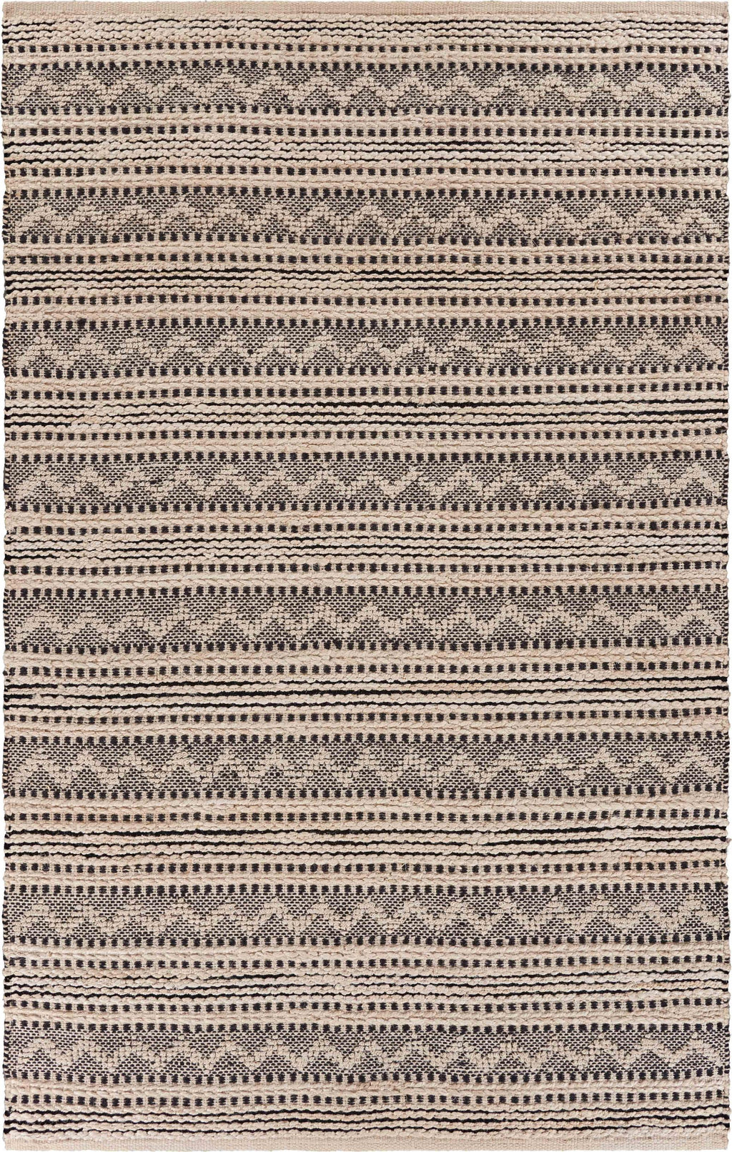 9’ x 12’ Black and Blush Chevron Stripe Area Rug