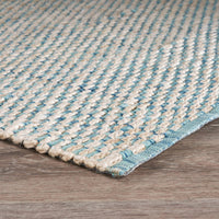 5’ x 8’ Blue and Beige Toned Area Rug