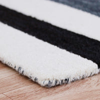 7’ x 9’ Black and Gray Bold Striped Area Rug