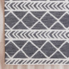 7’ x 9’ Gray and White Geometric Stripes Area Rug