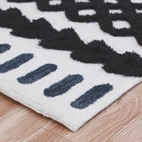 Boho-Chic Geometric Tufted Wool Area Rug