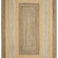 5’ x 8’ Tan and Beige Bordered Area Rug