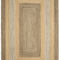 8’ x 10’ Tan and Beige Bordered Area Rug