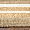 4’ x 6’ Tan and White Multiple Bordered Area Rug