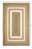 4’ x 6’ Tan and White Multiple Bordered Area Rug