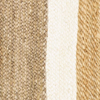 8’ x 10’ Tan and White Multi Bordered Area Rug