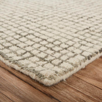 9’ x 12’ Tan and Ivory Grid Area Rug