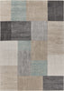 8’ x 10’ Beige and Black Modern Blocks Area Rug