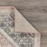 8’ x 10’ Gray and Soft Pink Traditional Area Rug