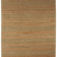 5’ x 8’ Seafoam and Tan Bohemian Striped Area Rug