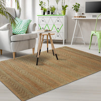 8’ x 10’ Seafoam and Tan Bohemian Striped Area Rug