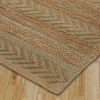 8’ x 10’ Seafoam and Tan Bohemian Striped Area Rug