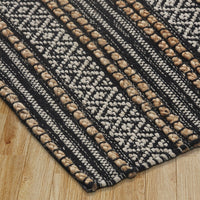 5’ x 8’ Black and Tan Decorative Striped Area Rug