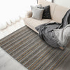 5’ x 8’ Black and Tan Decorative Striped Area Rug