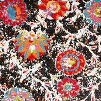 5’ x 7’ Black Radiant Floral Imagination Area Rug