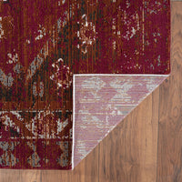 5’ x 8’ Deep Red Traditional Area Rug