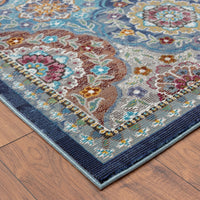 5’ x 8’ Blue Trellis Mosaic Area Rug