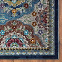 5’ x 8’ Blue Trellis Mosaic Area Rug