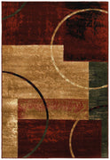 8’ x 10’ Red and Brown Geometric Area Rug