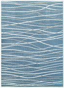 8’ x 10’ Blue Contemporary Waves Area Rug